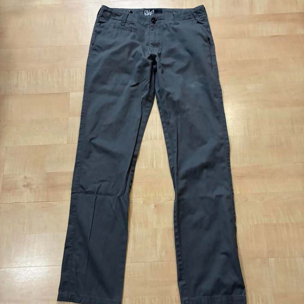 Billabong Chino Pants Size 31 Dark Grey Straight Leg Y2K Vintage